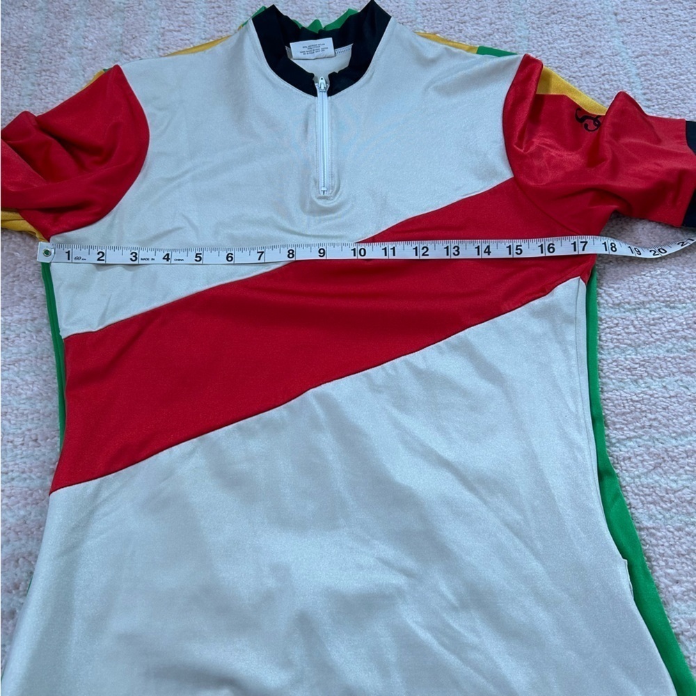 2 Vintage Schnaubelt Shorts Cycling Jerseys 1/4 Zip Yellow Green Tan Red Black M - Picture 8 of 14